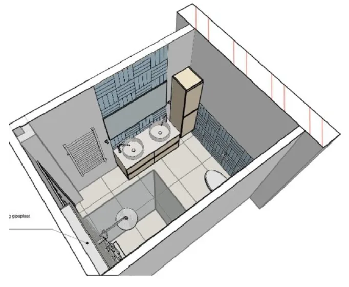 Detail van een ontwerptekening